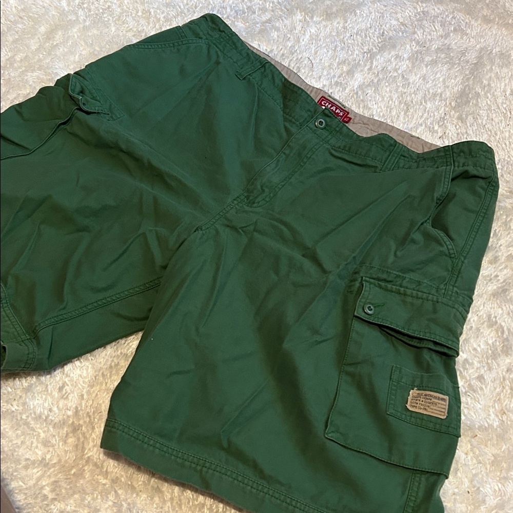 Both y2k Chaps Forest Green Cargo Shorts